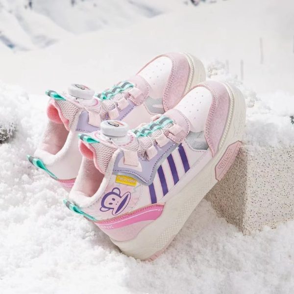 163-Fleece winter flat shoes for girls aged 5-7